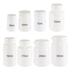 Blanc HDPE Pilule Bouteille En Plastique Bouchon Inviolable Vide Nutrition Bouteille Vitamine Capsule Conteneurs Flip Top Cap - Product Image 2
