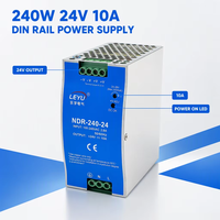 Alimentation électrique sur rail DIN 240W 24V 10A avec PFC actif, 63mm de profondeur, 90-264VAC pour armoire de commande PLC, automatisation industrielle