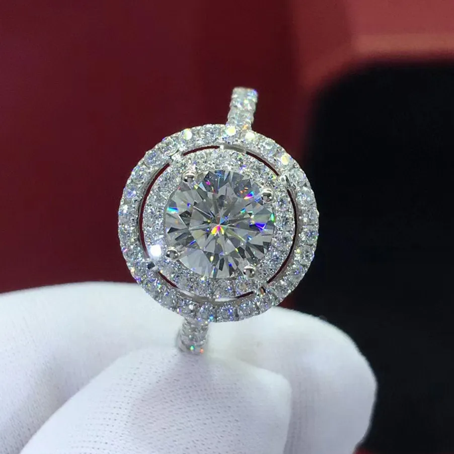 CAOSHI Brilliant Round Cut Cubic Zirconia Diamond Stone Rings Silver Color Wedding Engagement Bridal Shiny Zircon Ring