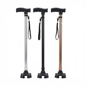 Canne télescopique Cleye en alliage d'aluminium réglable 70-95 cm, à quatre pieds, pour personnes âgées, utilisation en extérieur - Product Image 3