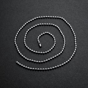 Collier en chaîne à billes en acier inoxydable, forme ronde, bijoux unisexes, pendentif chaîne PL003 - Product Image 2