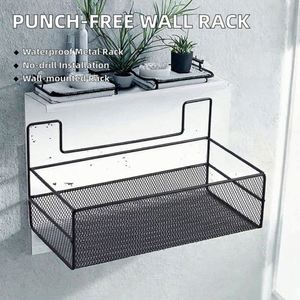 Panier de rangement mural pour salle de bain, en maille de fer antirouille, sans perçage, avec logo personnalisé - Product Image 2