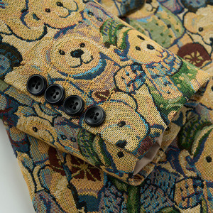 Logo personalizzato con ricamo stampato in velluto a coste in <span class=keywords><strong>lino</strong></span> monopetto stampato alla moda giacca per feste con palloni - Product Image 4