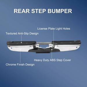 Paraurti Posteriore per Ford F250 F350 Super Duty Fleetside 1999-2007 Cromato con Foro per Sensore FO1103173 - Product Image 4