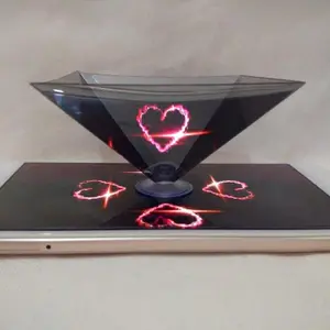 Biểu tượng tùy chỉnh 360 độ điện thoại thông minh Holographic hiển thị 3D kim tự tháp 3D Hologram chiếu/3D ba chiều