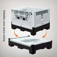 Grande palette de fruits pliable en plastique avec couvercle Boîte logistique de chiffre d'affaires industriel pour le fret et le stockage pour l'utilisation de chariot élévateur