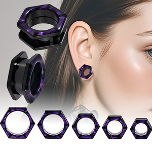 Nouveaux plugs d'oreille <span class=keywords><strong>creux</strong></span> à filetage interne en acier inoxydable, tunnel de dilatation, extenseur, bijoux de piercing corporel tendance, vente chaude - Product Image 1