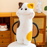 Peluche chat longue et réconfortante, coussin chaton en peluche, compagnon de lit, rembourrage en coton PP, cadeau en plastique pour enfants et filles de 14 ans et plus