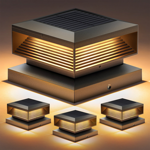 Thiết kế mới Đèn sân vườn năng lượng mặt trời ngoài trời không thấm nước sáng lớn <span class=keywords><strong>LED</strong></span> năng lượng mặt trời sân vườn hàng rào đèn 3 chế độ cho 4x4 '5x5' 6x6 'bài viết - Product Image 1