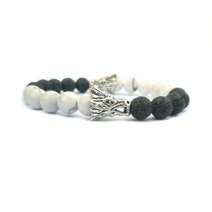 Nuevo clásico 8mm howlita piedra Natural caballo <span class=keywords><strong>roca</strong></span> fundida para pulsera para damas jóvenes forma de bola - Product Image 6