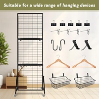 Support d'affichage pliable sur roulettes en grille métallique mobile pour décorations de mariage, Noël et anniversaire