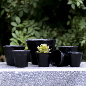 Vente en gros de gobelet de pépinière rond en <span class=keywords><strong>plastique</strong></span> PEHD noir épais et durable anti-âge pour ferme en plein air - Product Image 2