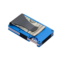 Dompet Kartu Aluminium Ultra Tipis NFC Aman Anti RFID dengan Penjepit Uang, Logo Custom Diterima, Minimalis, Premium, Hadiah