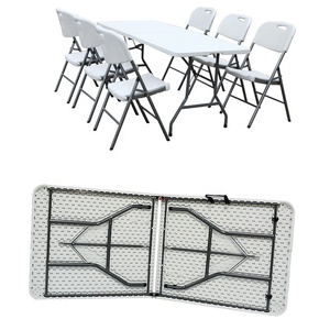 Mesa Plegable Rectangular Comercial de 6 Pies, Acero Inoxidable, Mesas Plegables para Bodas, Mesa Larga Resistente para Actividades al Aire Libre - Product Image 4