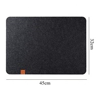 6 pièces Ensemble Gris Foncé Sentait Napperon Avec Personnalisé PU En Cuir Patché Logo