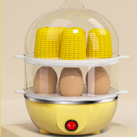Cuiseur à œufs électrique multifonctionnel avec arrêt automatique de sécurité, double couche, facile à nettoyer, pour petit-déjeuner, usage domestique et cuisine