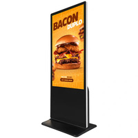 Kios Digital Poster Lantai Dalam Ruangan 55-Inci, Layar Sentuh Kapasitif 4K, Animasi CMS Android WiFi SDK untuk Periklanan