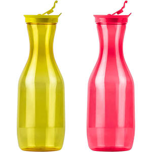 Carafe en plastique transparente de 500 ml, 1 L, 2 L, pichet à jus en plastique à large ouverture avec bouchons pour KTV, restaurant, boissons - Product Image 3