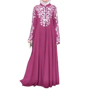 Abito musulmano moda stampa floreale Abaya In Dubai abbigliamento islamico per donna Maxi abiti