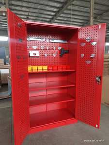 โต๊ะทำงานเหล็กดีไซน์ใหม่ขายดีจากเยอรมนี พร้อมตู้โลหะมีกุญแจล็อค สำหรับเก็บของในโรงรถและกล่องเครื่องมือในโรงงาน - Product Image 3