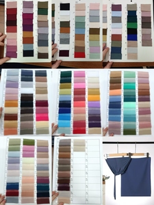 Foulards Hijab Musulmans <span class=keywords><strong>Femme</strong></span> en Georgette Chiffon Lourd et Bonnet en Jersey, 132 Couleurs, Châle Islamique Uni, 180*70 cm, en Stock - Product Image 6
