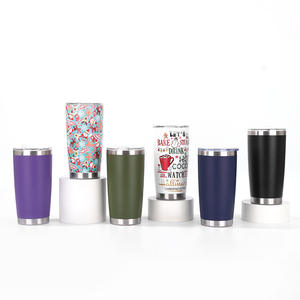 Vasos de acero inoxidable de 20 oz con tapa, taza aislada al vacío de doble pared, taza recubierta de polvo de 20 oz <span class=keywords><strong>para</strong></span> bebidas frías y calientes - Product Image 4