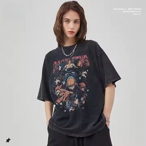 T-Shirt <span class=keywords><strong>Homme</strong></span> Rétro 100% Coton Manches Courtes Coupe Ample 'Huo Shadow Payne' Imprimé Solide Flocon <span class=keywords><strong>de</strong></span> Neige Frite Numérique Blanc Jersey - Product Image 5