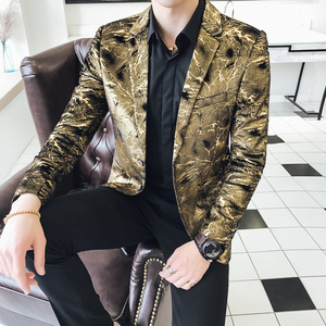 Abito da sposo nero taglie forti stile europeo-americano, modello Gold Tyrant, per banchetti e Natale, ideale per il Black <span class=keywords><strong>Friday</strong></span> - Spedizione internazionale - Product Image 5
