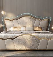 Senna Luxe C2062 Cadre en acier inoxydable doré Lit à plateforme convertible Chaise de salle à manger moderne Meubles de chambre à coucher Up-Holstered