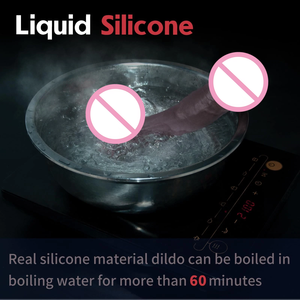 ดิ๊กโด้ซิลิโคนเหมือนจริงสีดำขนาด 9 นิ้ว ยอดขายดีที่สุดในยุโรป ของเล่นทางเพศขนาดใหญ่กันน้ำ พร้อมจุกสุญญากาศ - Product Image 6