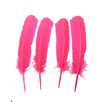 Teint rose véritable plume de dinde pour artisanat bricolage coiffure chapeau Costume accessoire carnaval fête mariage maison décor Floral