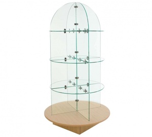 Estantes de Exhibición de Vidrio Templado Personalizados con Base de MDF para Tiendas de Cosméticos y Perfumes, Diseño Multicapa ZY95 que Ofrece Amplio Espacio de Almacenamiento - Product Image 1