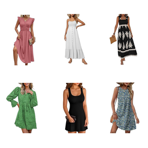 Vente en gros directe usine : Robes décontractées d'été pour femmes, tailles et couleurs assorties, en balles, emballage mixte, stock de vêtements - Product Image 4