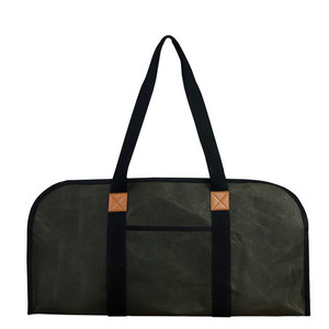 Outdoor Waterproof Logging <b>Bag</b> Large Capacity <b>Log</b> <b>Carrier</b> For Patio Use Gray And Dark Green - Product Image 4