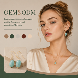 Ear Enlace Oem Odm 14K Gold Plated Oval Amazonite Dangle <b>Hook</b> <b>Earrings</b> Natural Gemstone Women Jewelry Wholesale - Product Image 1