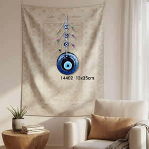 Evil Eye Macramé Ornement Créatif et Roman Décoration de la Maison Taille 13x35cm - Product Image 3