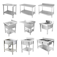 Table de préparation pliante en acier inoxydable pour la restauration commerciale