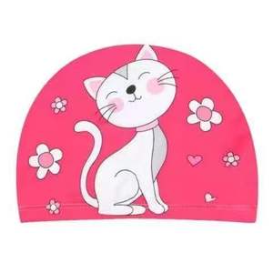 หมวกว่ายน้ำโพลีเอสเตอร์สำหรับเด็กหมวกว่ายน้ำลายการ์ตูนสีสันสดใส2024ออกแบบโลโก้ได้ตามต้องการ - Product Image 1