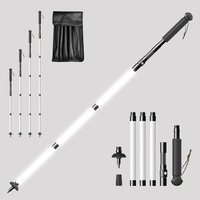 Canne pliable portable pour véhicule, bâton de marche en aluminium avec lumière LED pour l'extérieur et la voiture