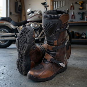 Wholesale <b>High</b> Quality Customizable <b>Knee</b>-<b>High</b> Adventure Moto Boots with Genuine Leather Lining for Winter Season - Product Image 3