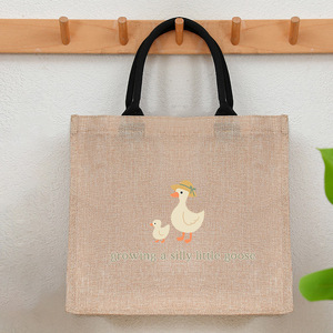 Bolsa de Playa de Lona Grande Personalizada con Estampado de Ganso Pequeño y Divertido, Regalo Monogramado para - Product Image 4