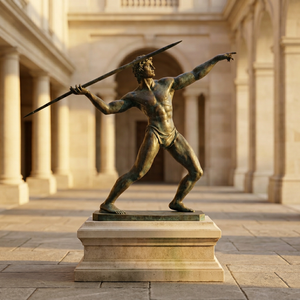 Estatua de Atleta Griega en Bronce, Escultura Clásica Hecha a Mano - Product Image 1