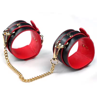 Esposas de Bondage BDSM de alta calidad, ataduras sexuales, puños de mano de cuero ajustables, ataduras de Bondage con hebilla de Metal plateado