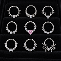 JIAXIN Anneau de nez clicker en titane de qualité implantaire ASTM F136, anneau de piercing à segment articulé, bijoux de piercing corporel raffinés