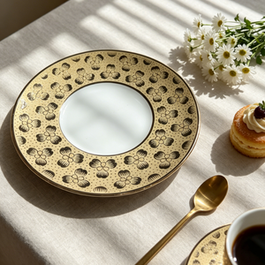 Assiettes de présentation électroplaquées en céramique de style européen, compatibles lave-vaisselle et micro-ondes, pour hôtels et services de traiteur de mariage - Product Image 6