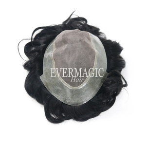 Grande promozione di alta qualità indiano capelli vergini umani <span class=keywords><strong>parrucchino</strong></span> per gli uomini di colore nero naturale <span class=keywords><strong>parrucchino</strong></span> degli uomini sistema di sostituzione dei capelli - Product Image 2