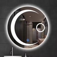Spiegel haut de gamme rond personnalisé argent moderne LED miroir de bain rond 70cm 80cm 90cm lumière avant écran tactile miroir LED salle de bain