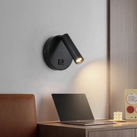 Éclairage spot réglable et rotatif, charge USB Type C, lampes murales orientables, veilleuse à brancher sur prise murale pour hôtel, chevet de lit