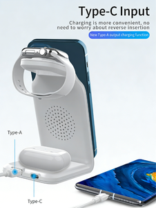 Support de charge magnétique sans fil 3-en-1 pour téléphone, montre connectée et écouteurs - Product Image 4