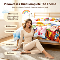 Juego de cama ChamXue, funda nórdica, fundas de almohada, serie de dibujos animados de animales, juego de cama moderno de 3 uds para impresión de tela de microfibra 200TC